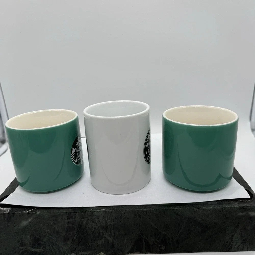 Starbucks Coffee Mug Lot 3 Siren Logo 2006 2021 Green White 11oz Collector